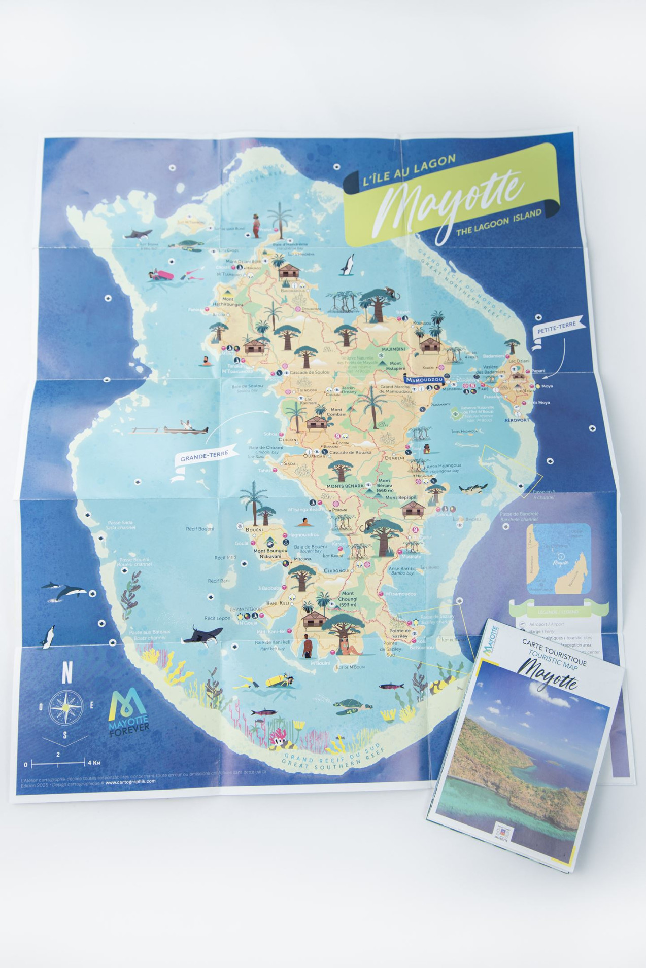 Carte touristique de Mayotte, Mayotte island, Mamoudzou, Petite Terre, Grande Terre